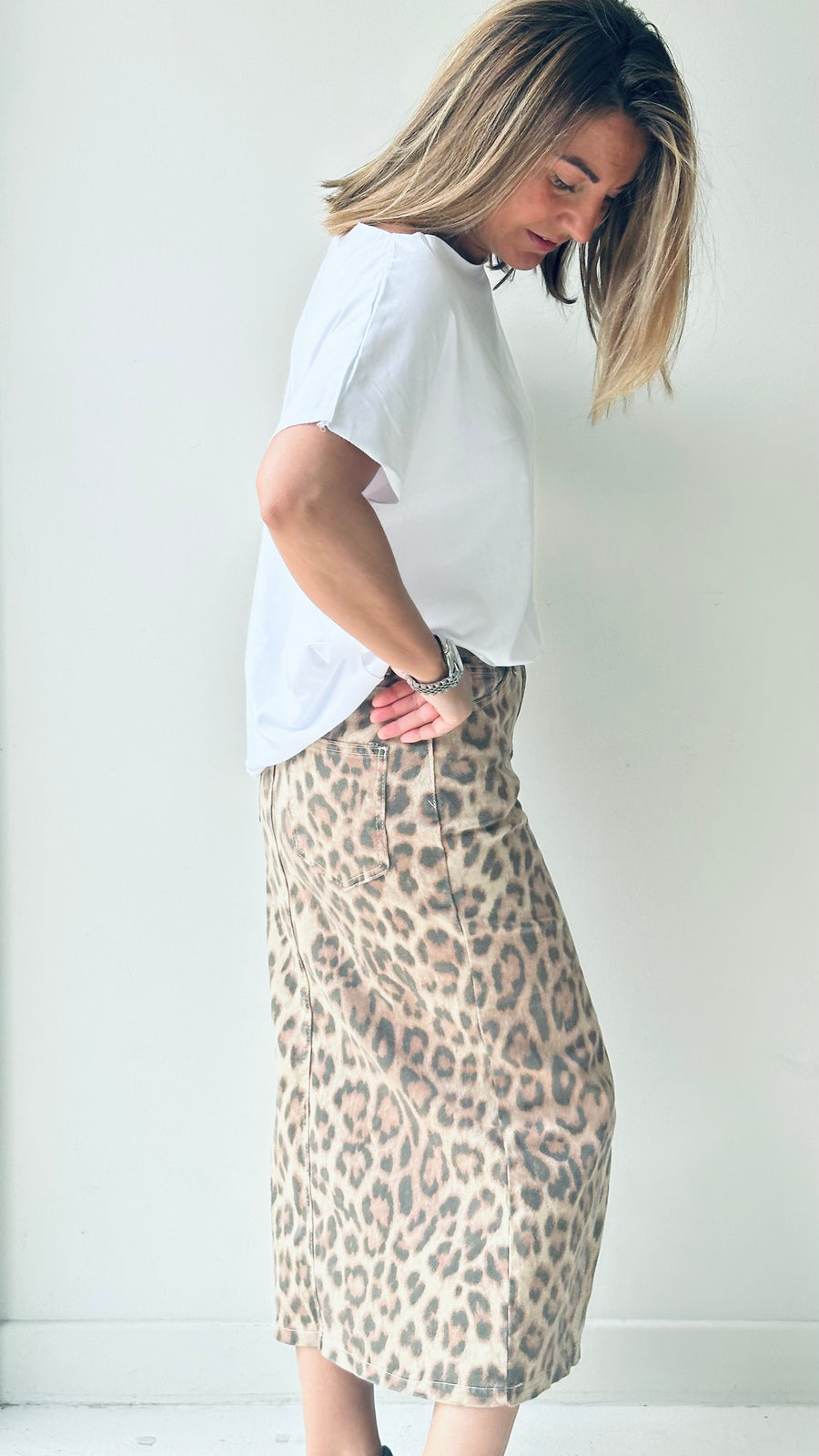 Jupe longue Tymoty imprimée léopard