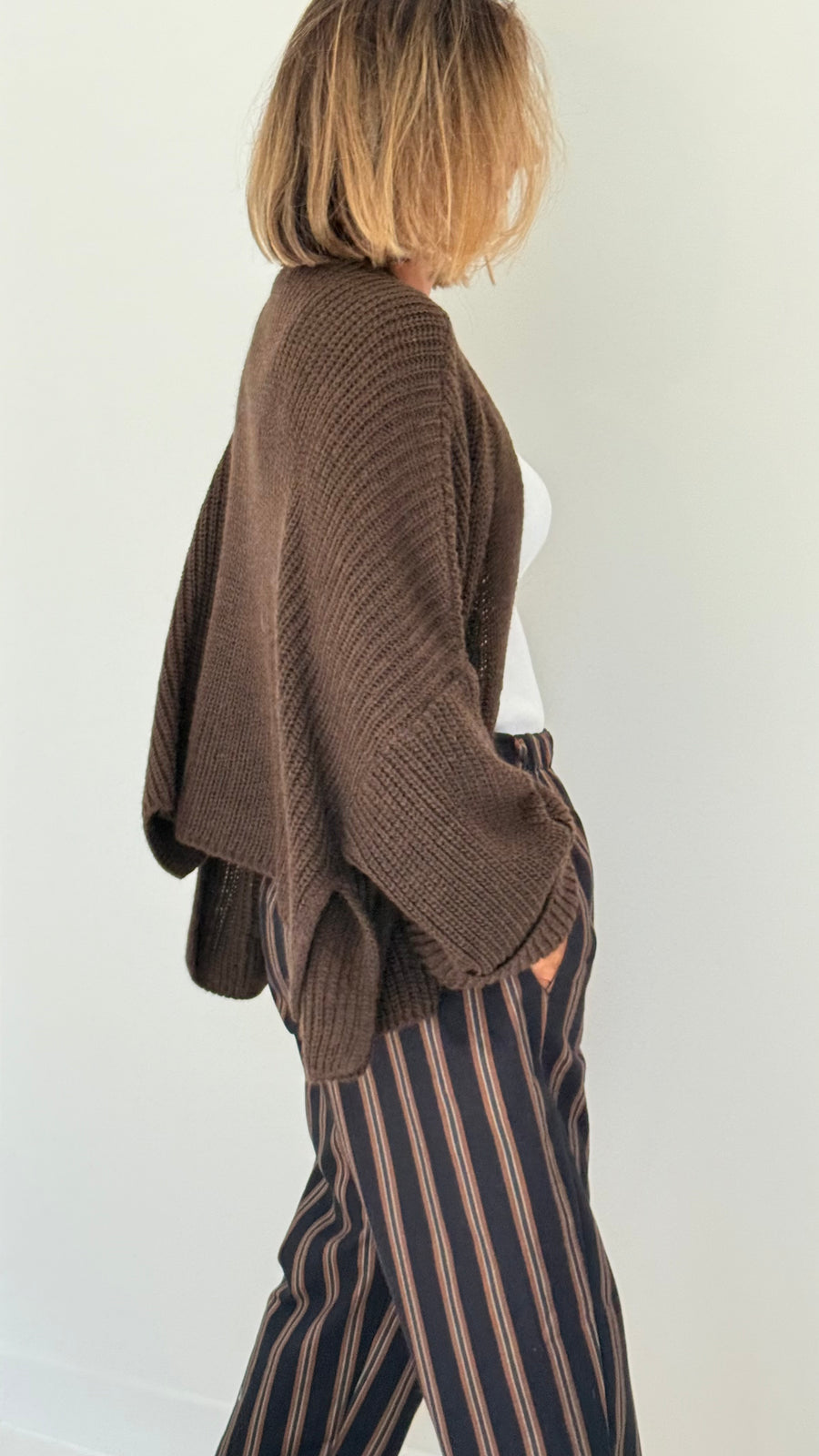 Gilet Manon maille marron