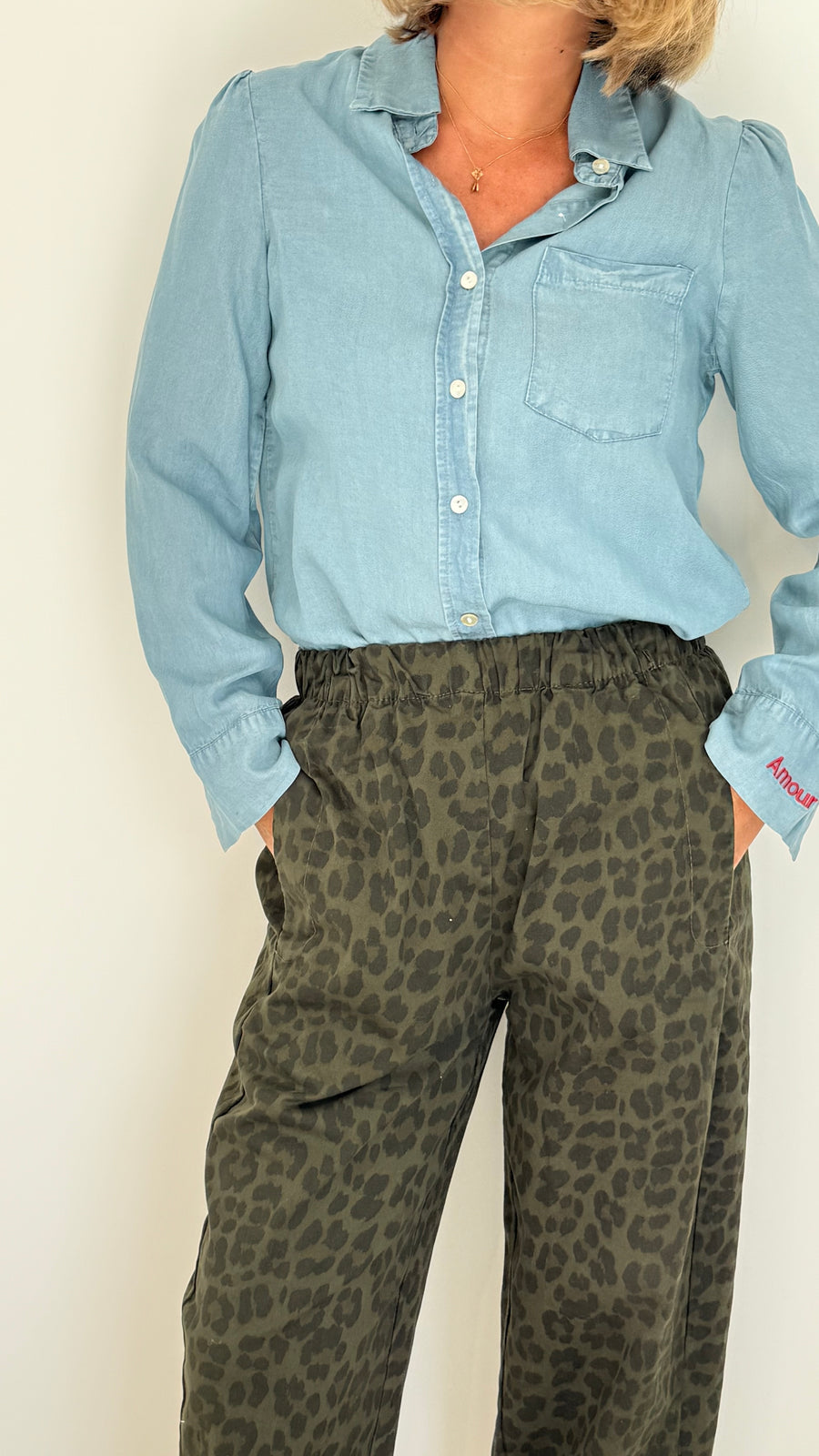 Pantalon Clover motif léopard