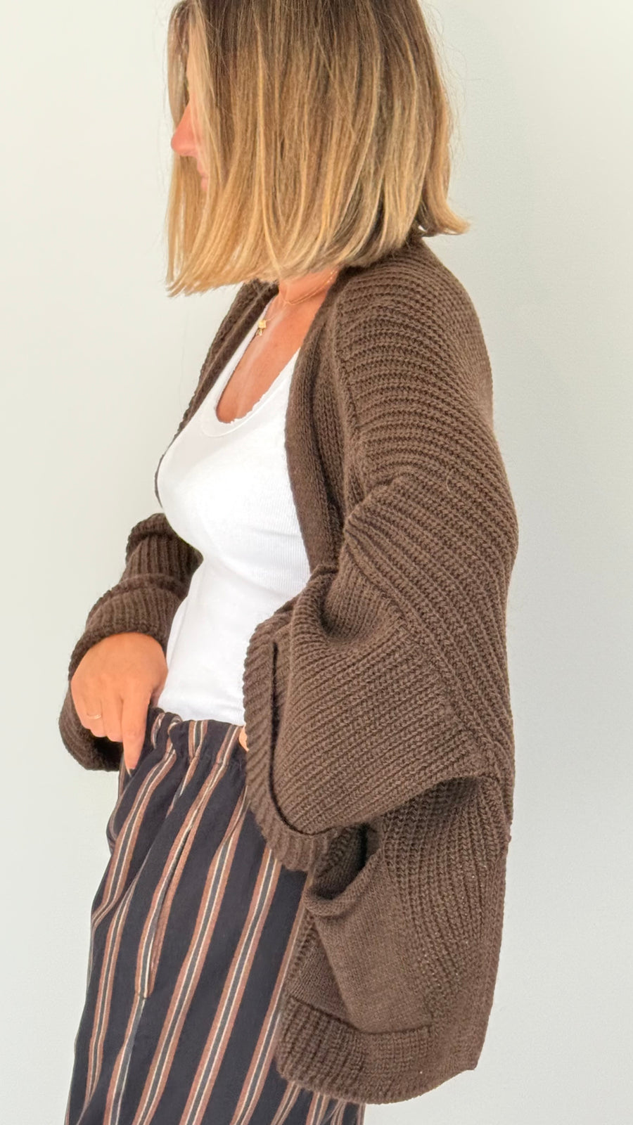 Gilet Manon maille marron