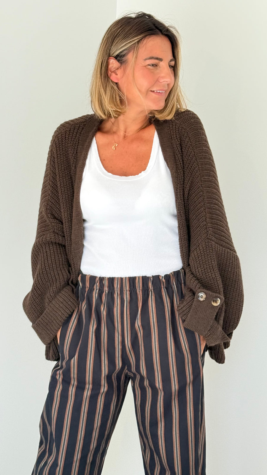 Gilet Manon maille marron