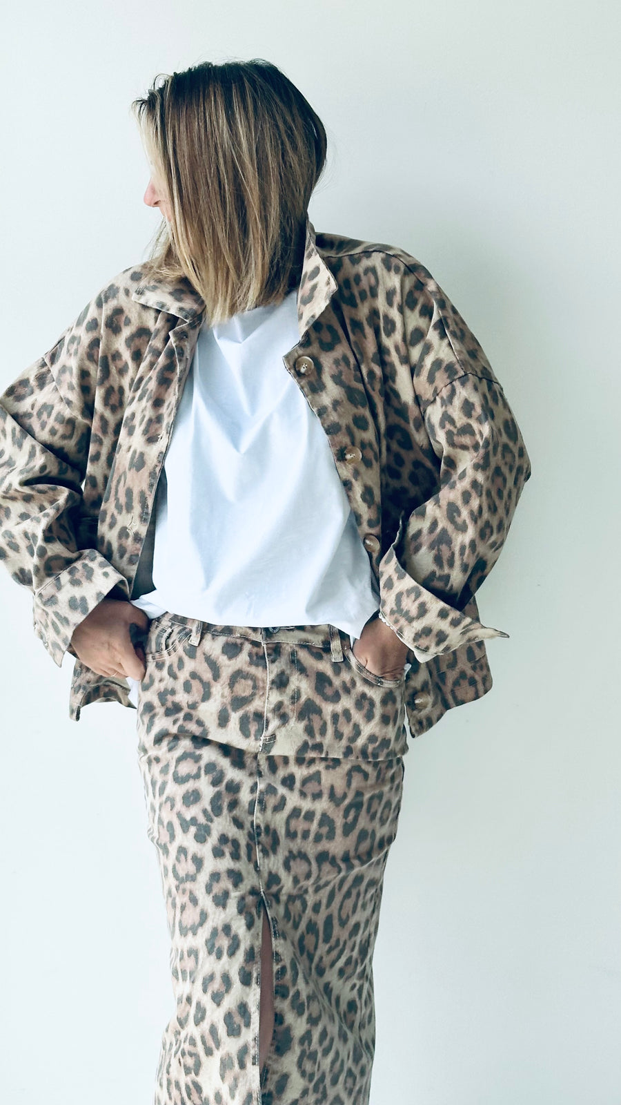 Veste Livy léopard coupe ample
