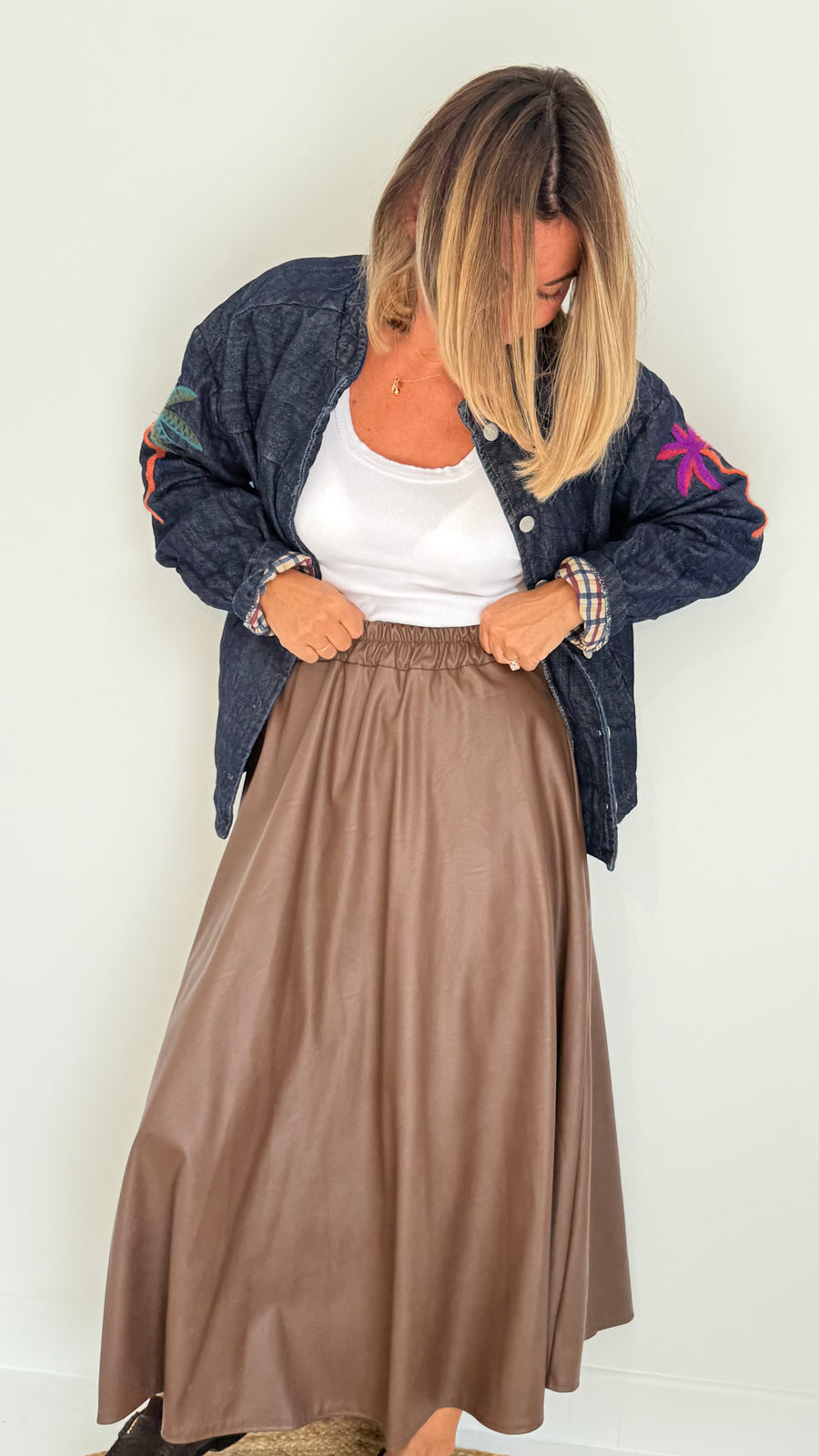 Veste Vicky en jean molletonné