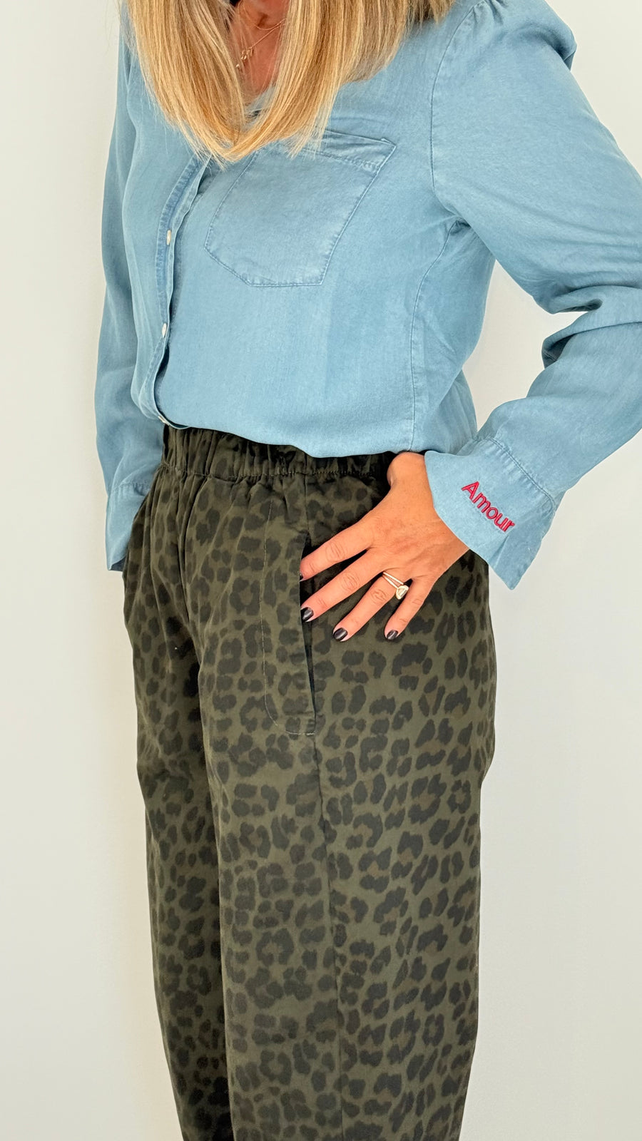 Pantalon Clover motif léopard