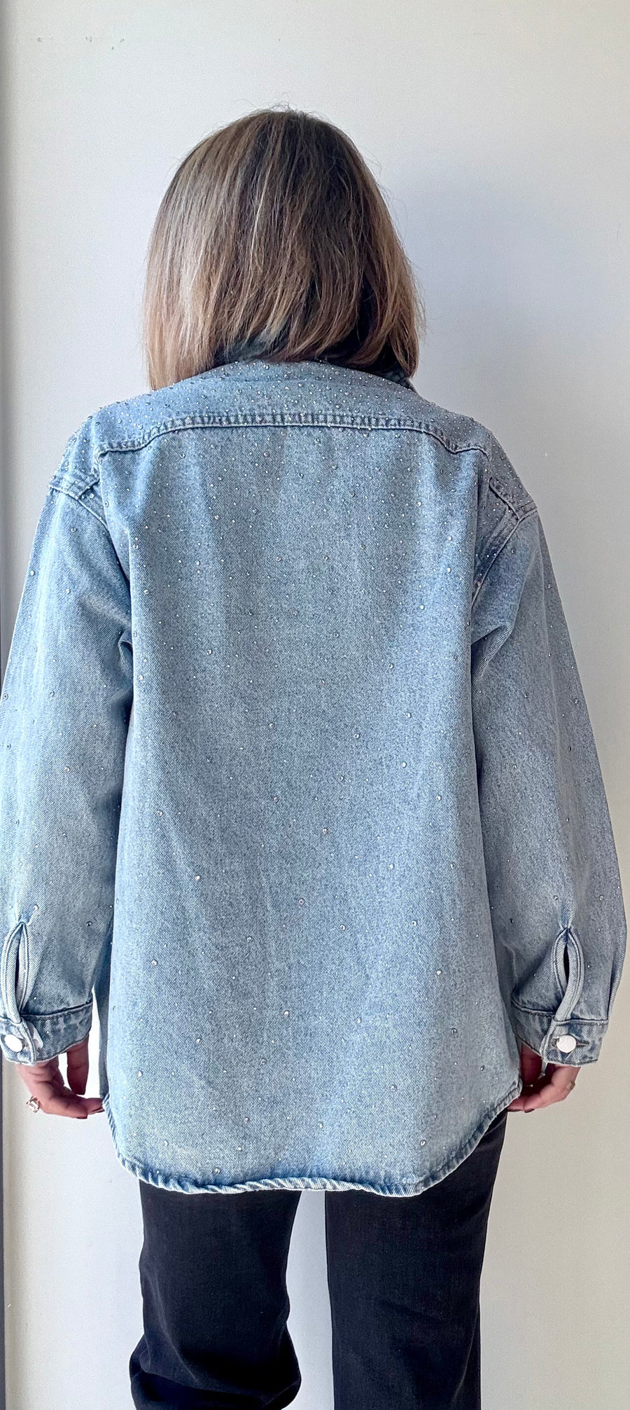 Veste Manon en Jean Femme - Style Oversize et Casual Chic avec brillant