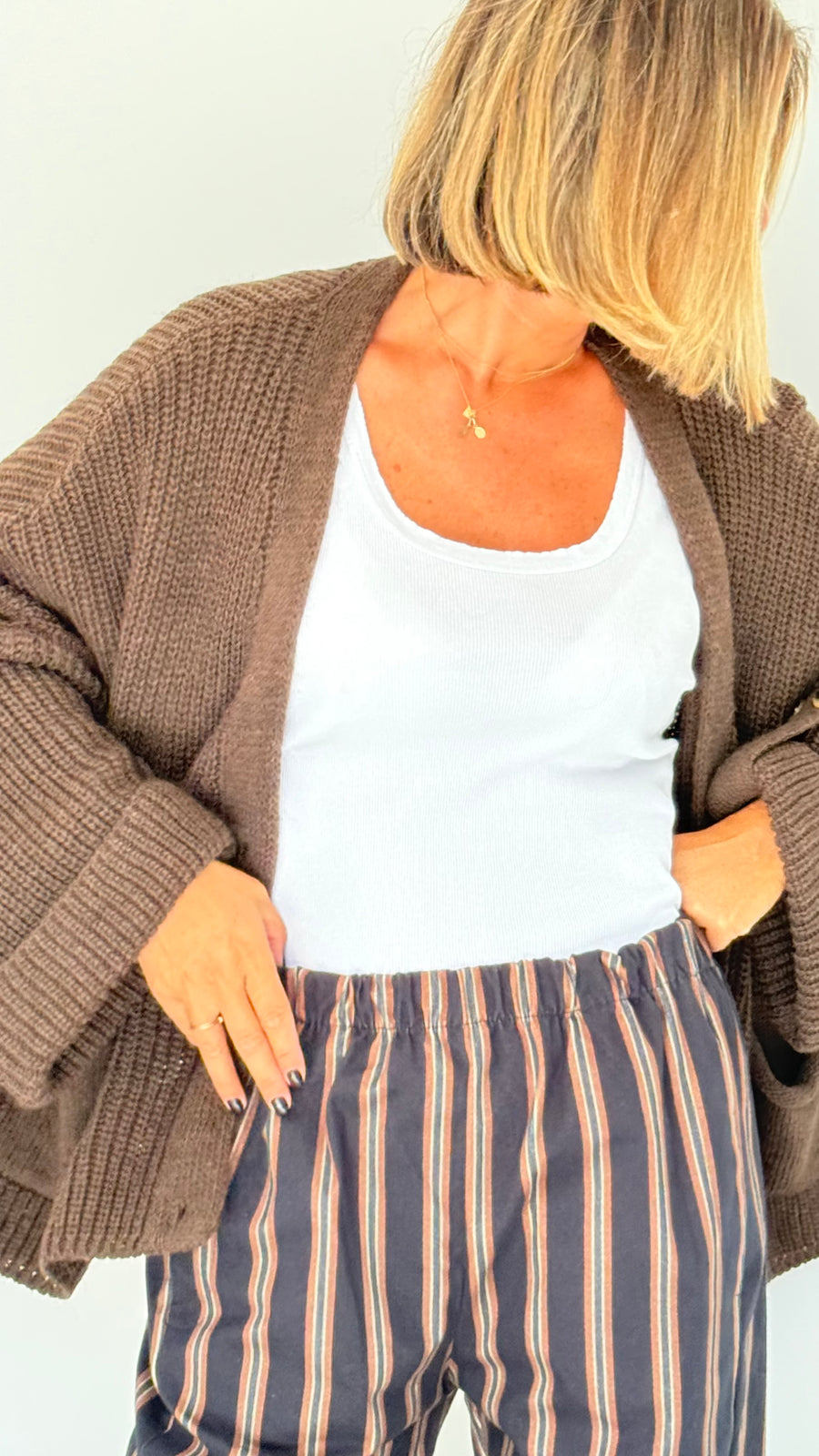 Gilet Manon maille marron