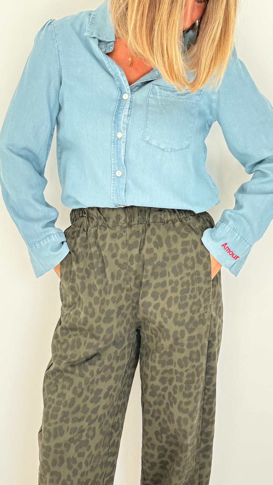 Pantalon Clover motif léopard