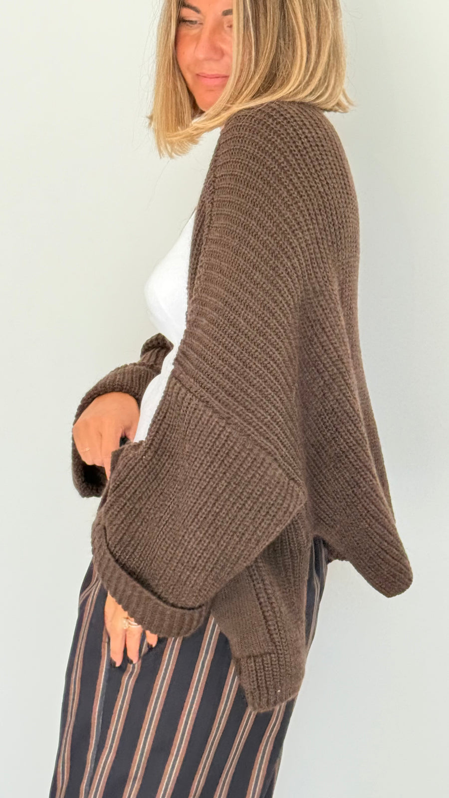 Gilet Manon maille marron