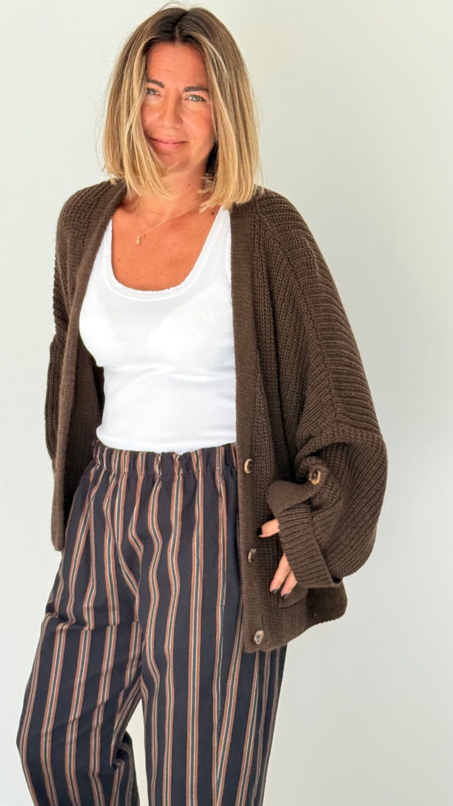 Gilet Manon maille marron