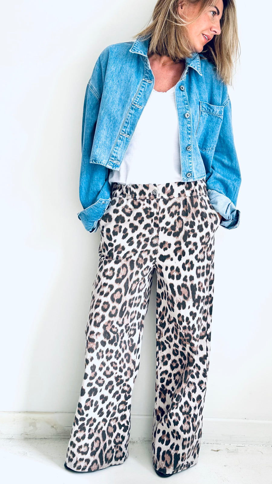 Pantalon large Violaine léopard