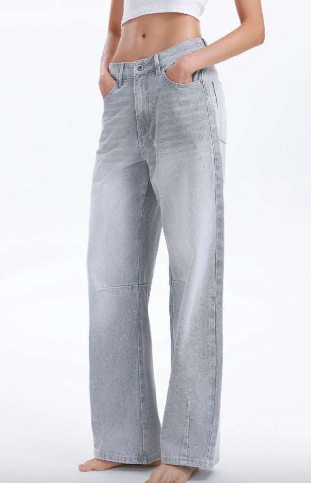 Jeans Eloïse large gris tendance