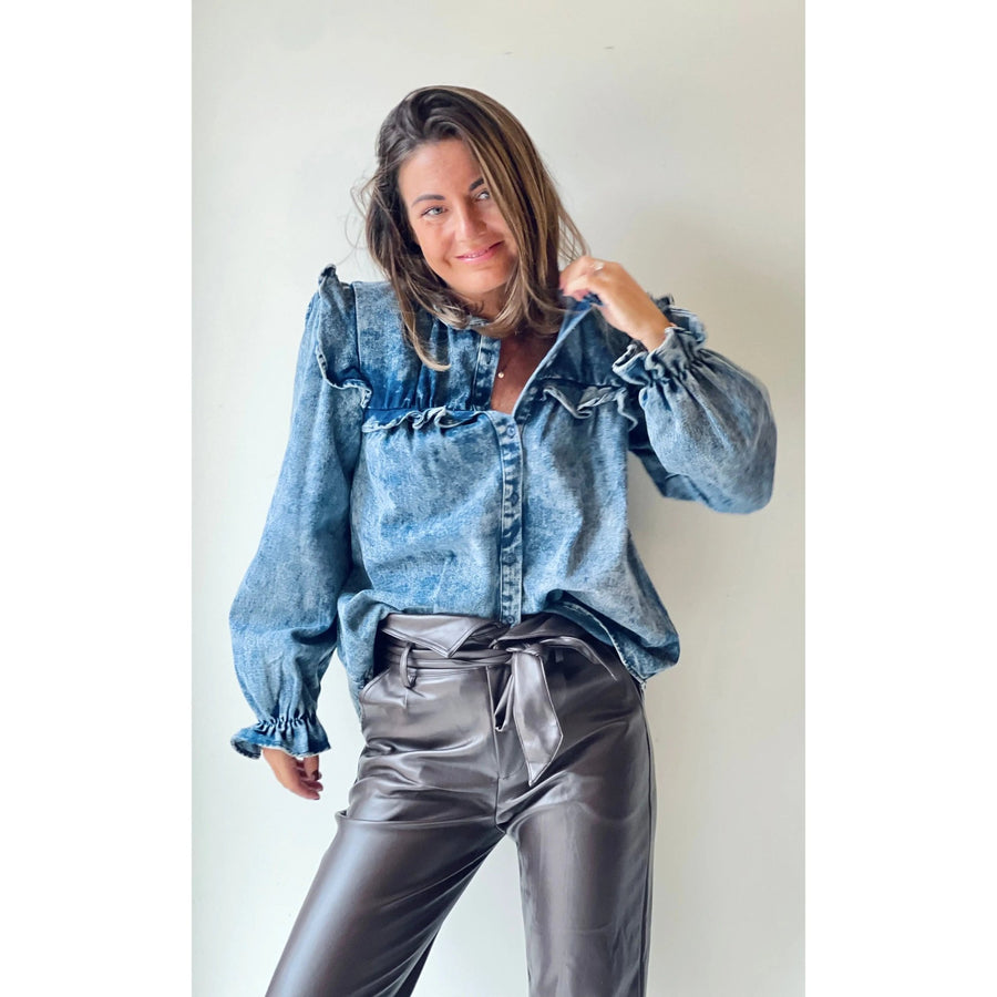Chemise Mima en jeans délavée - Les Coulisses d’Elo