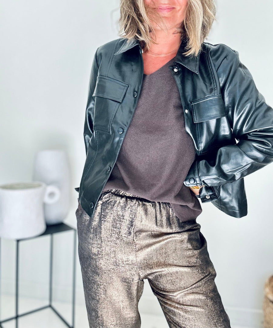 Pantalon Liza couleur bronze fluide - Les Coulisses d’Elo